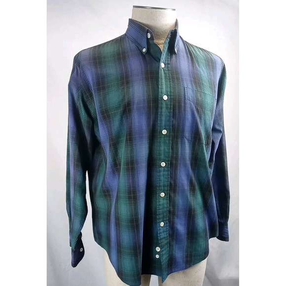 Vintage Lord & Taylor Plaid Shirt Men's Size Large Long Sleeve Button Down Shirt - Picture 8 of 8